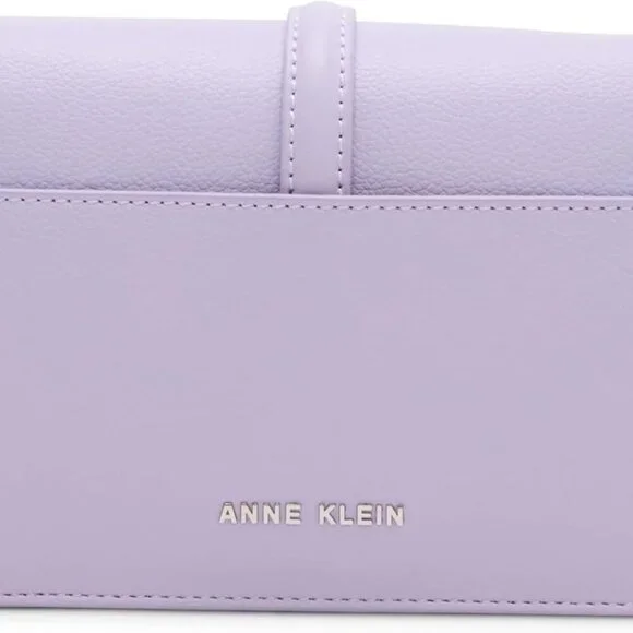 Women's Gentle Lavender Sculpted Buckle Flap Crossbody Bag, Compact and Stylish - Picture 2 of 5